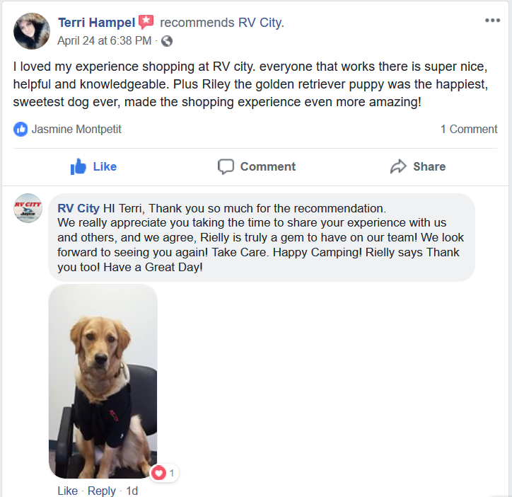 Terri Hampel Recommends RV City on Facebook